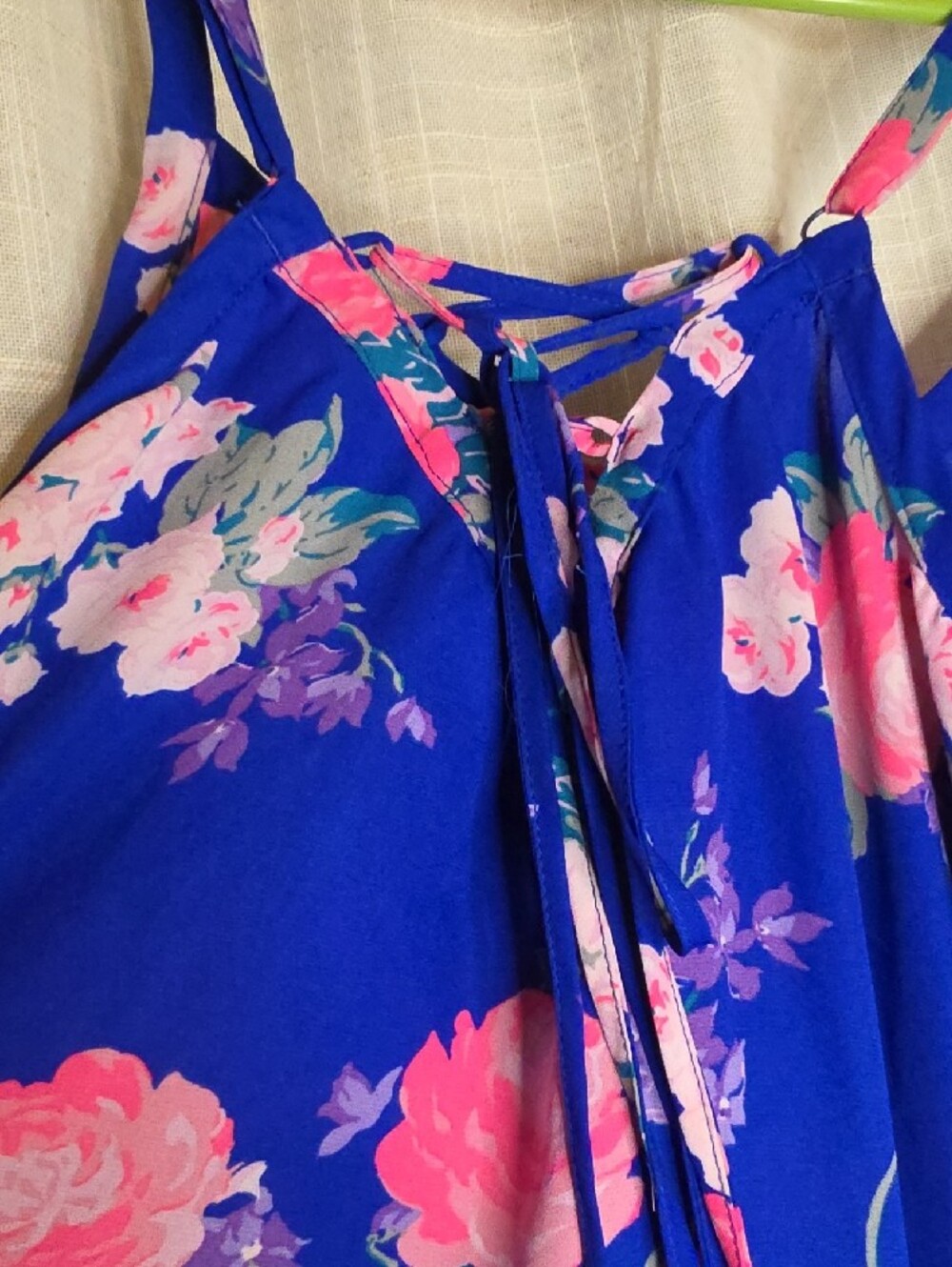torrid Blue Floral Tank with Pink and Teal Accents - Picture 3 of 4